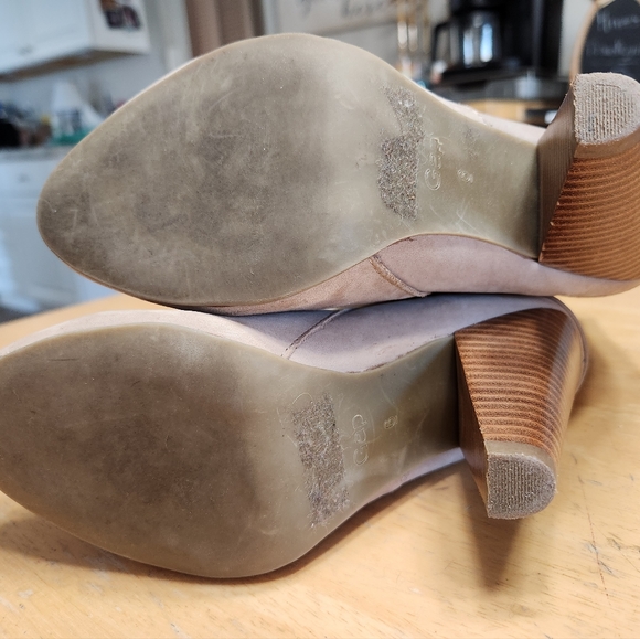 GAP Taupe Brown Leather Fold Over Mid Calf - Picture 5 of 9